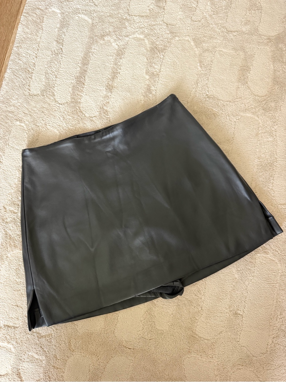 Express Black Faux Leather Skort